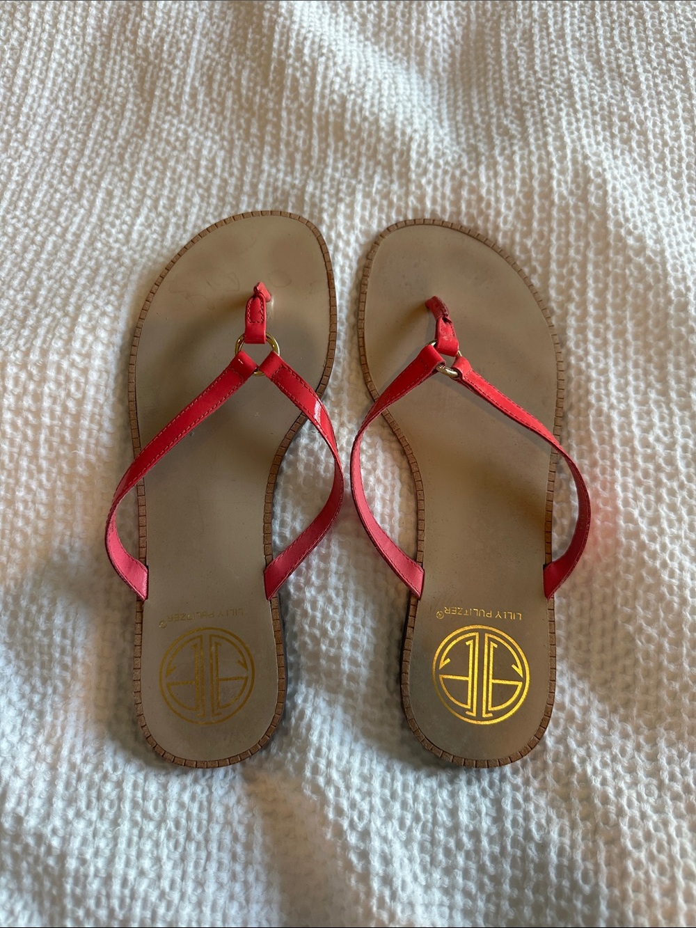 Lilly Pulitzer Pink Leather Thong Sandals